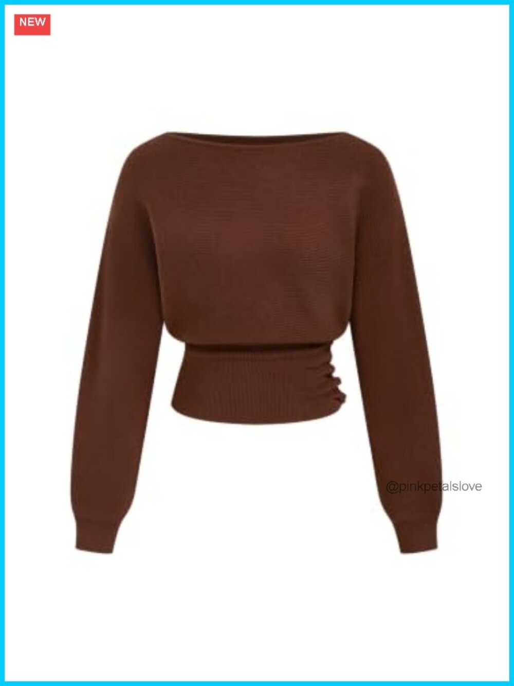 Boat Neck Cropped Knit Pullover Sweater with Side Buttons